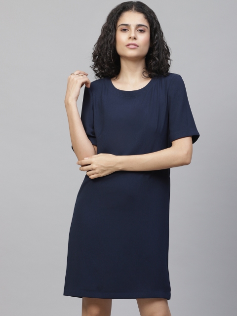 

Marks & Spencer Women Navy Blue Solid Shift Dress