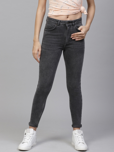 

Marks & Spencer Women Charcoal Grey Skinny Fit Mid-Rise Clean Look Stretchable Jeans