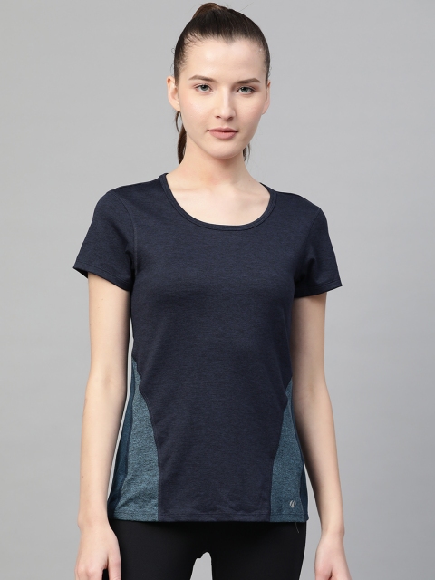 

Marks & Spencer Women Blue Solid Moisture Wicking T-shirt