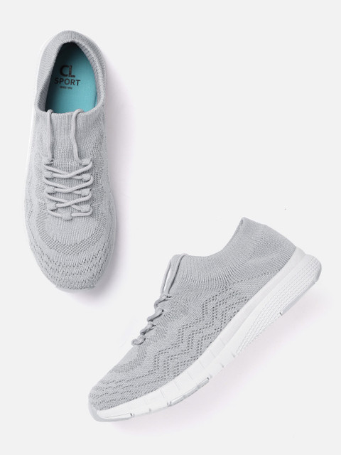 

Carlton London sports Women Grey Woven Design Running Shoes