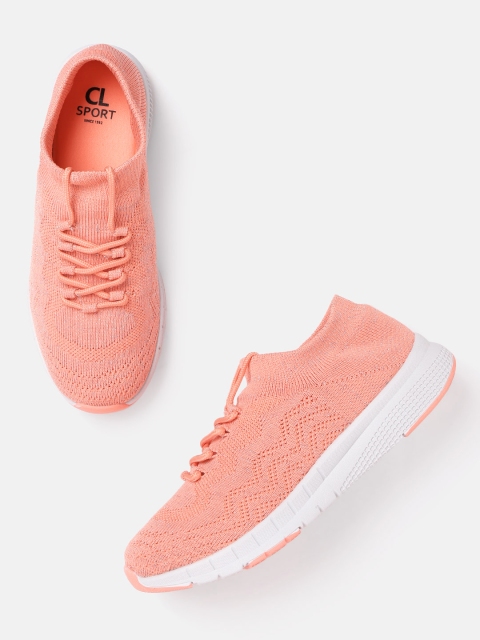 

Carlton London sports Women Peach-Coloured Running Shoes