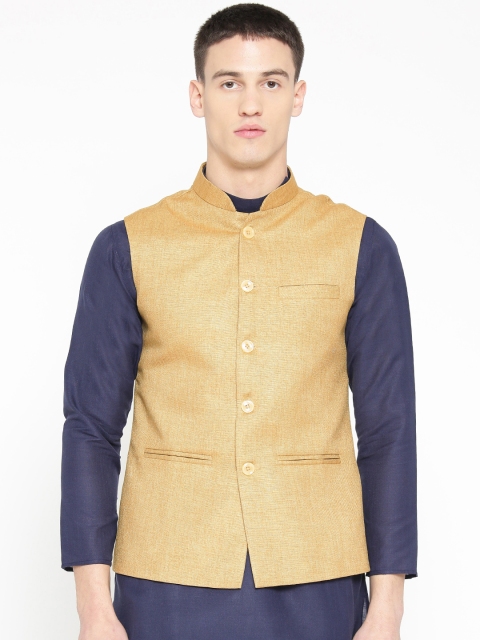 

Badoliya & Sons Men Beige Solid Nehru Jacket