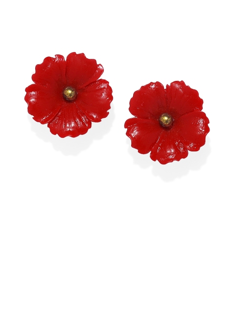 

Pipa Bella Red & Gold-Toned Floral Studs