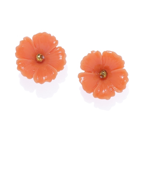 

Pipa Bella Orange & Gold-Toned Floral Studs