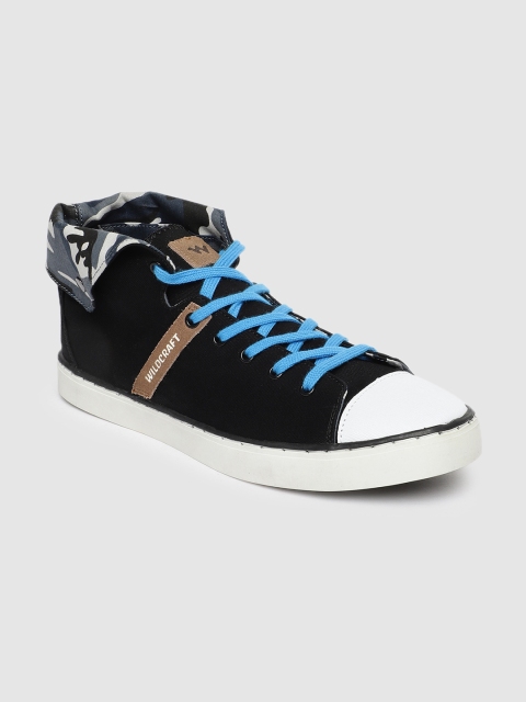

Wildcraft Men Black Solid Synthetic Leather High-Top Sneakers