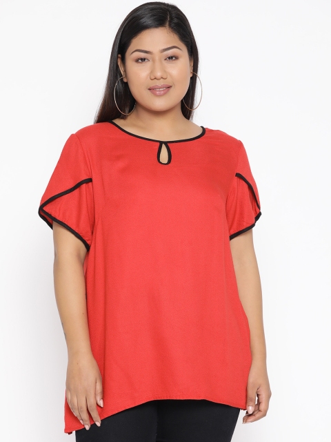 

Revolution Plus Size Women Red Solid Top