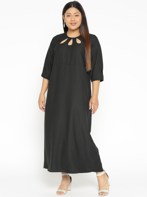 

Revolution Plus Size Women Black Solid Maxi Dress
