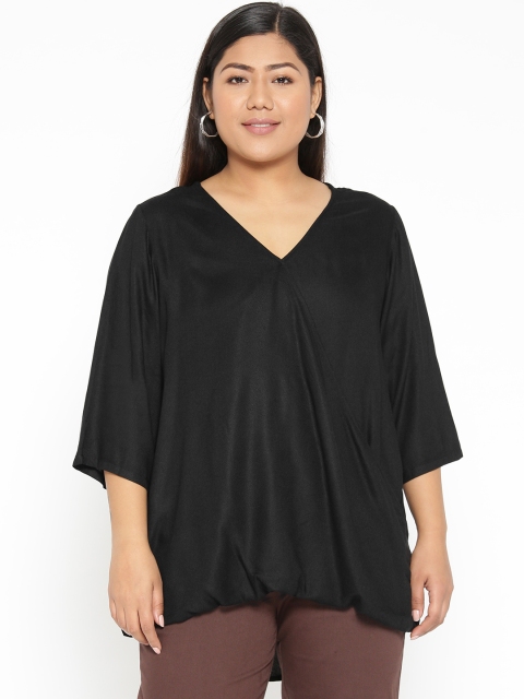 

Revolution Plus Size Women Black Wrap Top