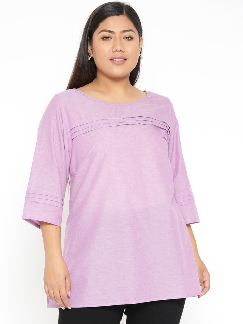 

Revolution Plus Size Women Purple Solid Top