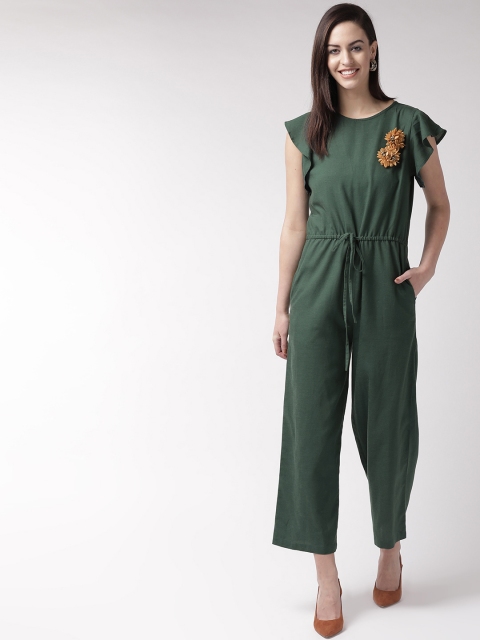 

SQew Women Green Solid Basic Jumpsuit