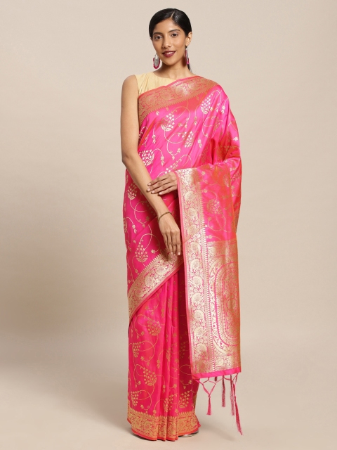 

Mitera Pink Art Silk Woven Design Banarasi Saree