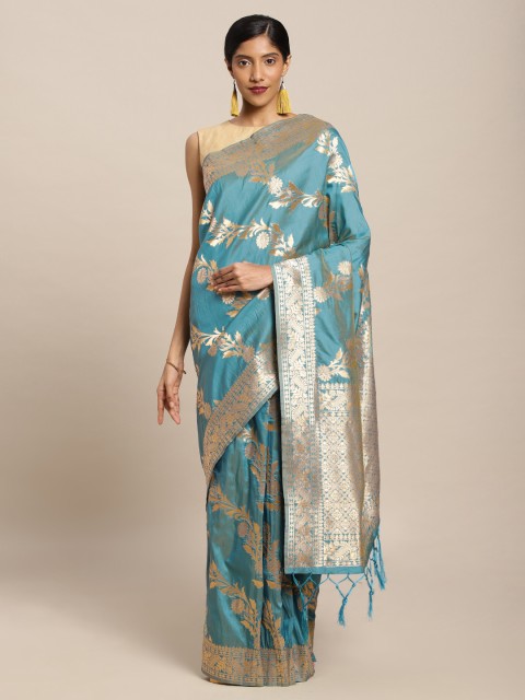 

Mitera Blue Art Silk Woven Design Banarasi Saree