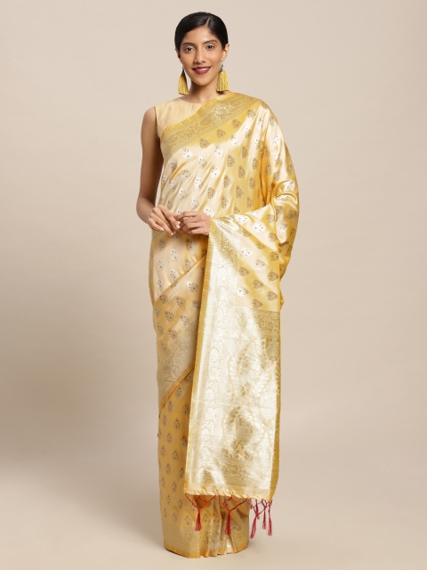 

Mitera Yellow Art Silk Woven Design Banarasi Saree