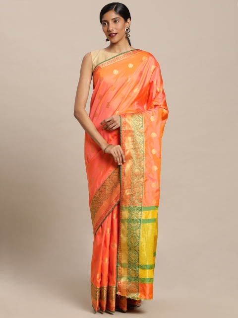 

Mitera Peach-Coloured Art Silk Woven Design Banarasi Saree