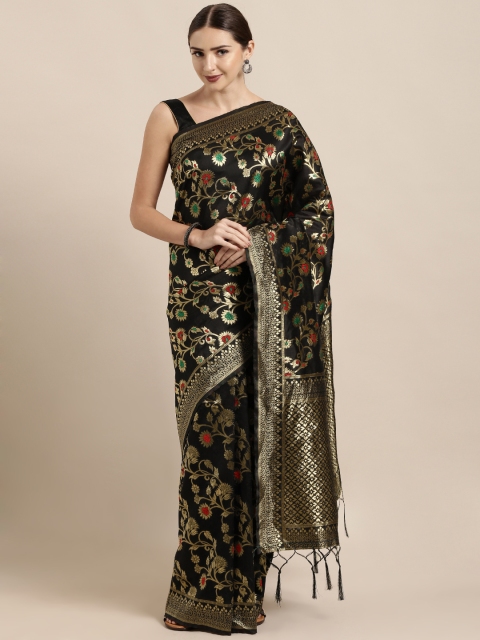 

Mitera Black Art Silk Woven Design Banarasi Saree