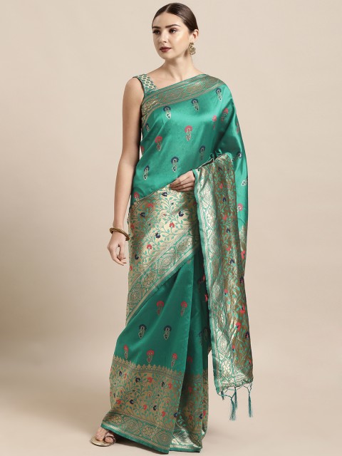 

Mitera Green Art Silk Woven Design Banarasi Saree
