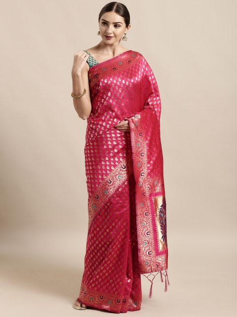 

Mitera Pink Art Silk Woven Design Banarasi Saree