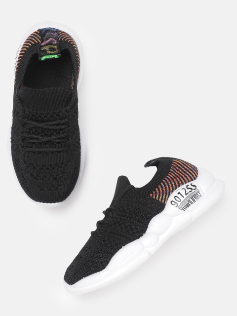

Hoppipola Kids Black Woven Design Sneakers
