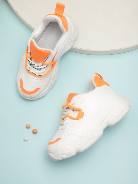 

Hoppipola Kids White & Orange Sneakers
