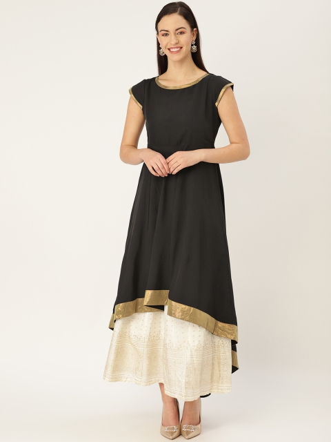 

MBE Women Black Solid A-Line Kurta