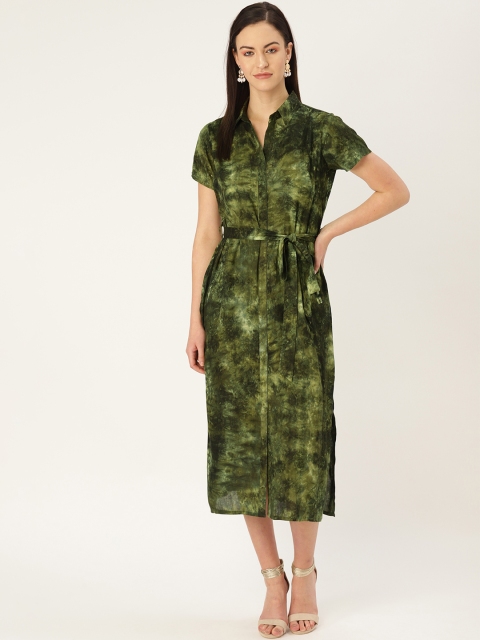 

MBE Women Green Dyed Shirt Dress