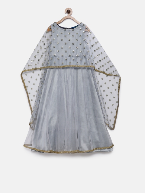 

Lil Peacock Girls Grey Embellished Fit and Flare Dress