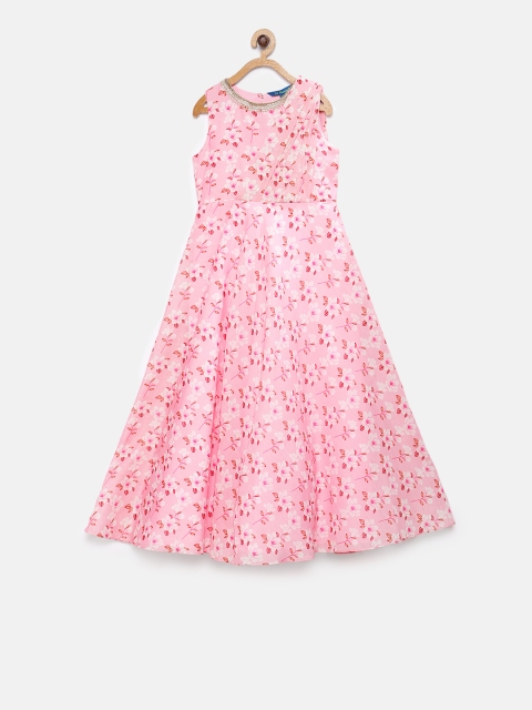 

Lil Peacock Girls Pink Floral Print Fit and Flare Dress