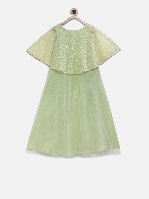 

Lil Peacock Girls Lime Green Embroidered Fit and Flare Dress