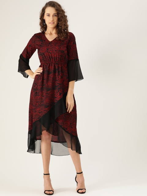 

Chinyere Women Black & Red Printed Wrap Dress