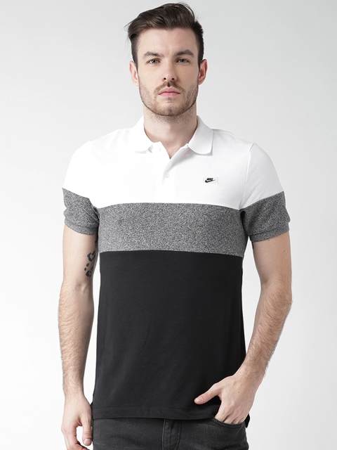 

Nike White & Black AS GS SSNL-SHBX Panelled Polo T-shirt