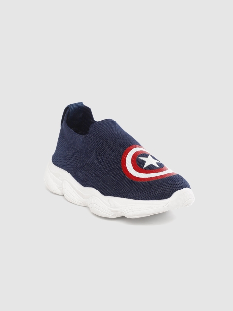 

toothless Boys Navy Blue Marvel Avengers Captain America Printed Running Shoes