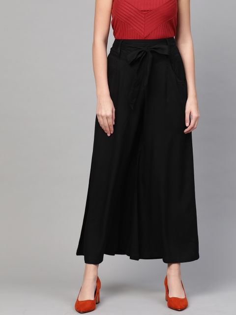 

Idalia Women Black Solid Flared Palazzos