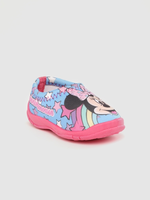 

toothless Girls Blue & Pink Minnie Mouse Printed Slip-On Sneakers
