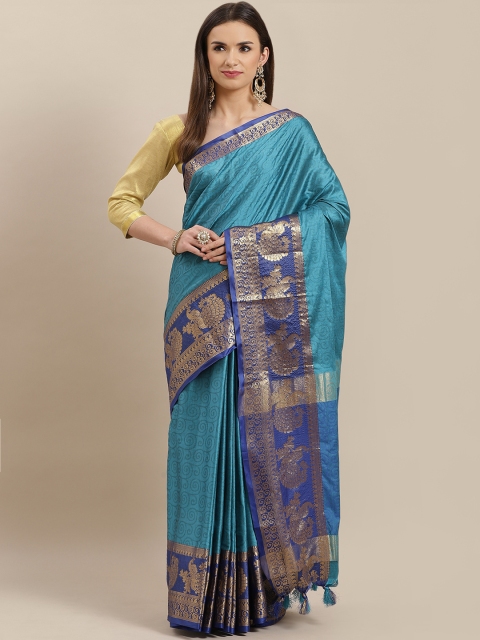 

Mitera Blue & Golden Woven Design Saree