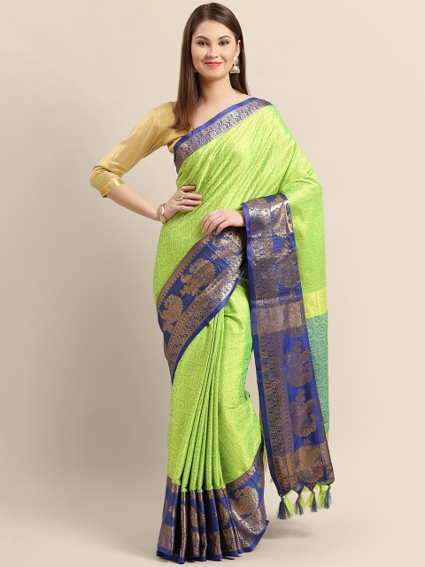 

Rajesh Silk Mills Lime Green & Blue Woven Design Saree