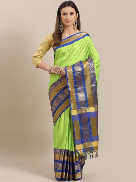 

Rajesh Silk Mills Green Solid Saree
