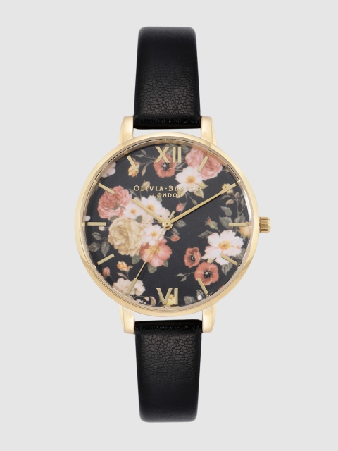 

OLIVIA BURTON LONDON Women Black Leather Analogue Watch OB14WG01W