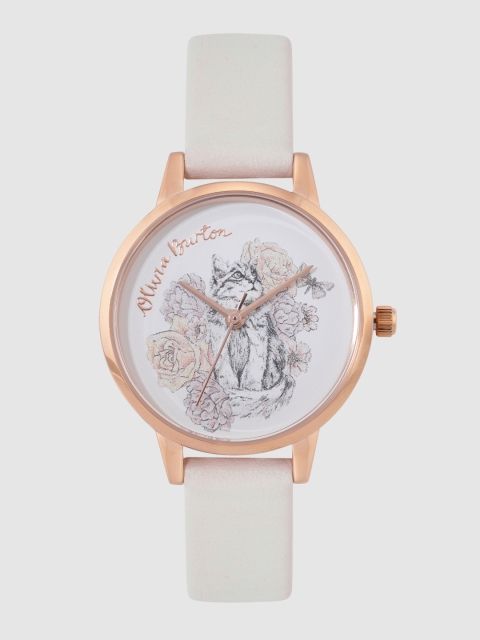 

OLIVIA BURTON LONDON Women White Leather Analogue Watch OB16AM120W
