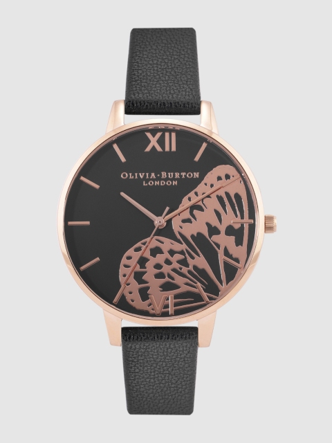 

OLIVIA BURTON LONDON Women Black Leather Analogue Watch OB16AM97W