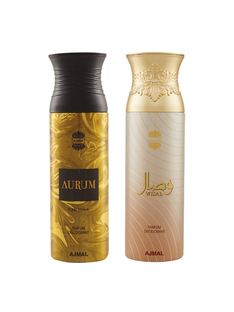 

Ajmal Women Set Of 2 Deodorants, Gold