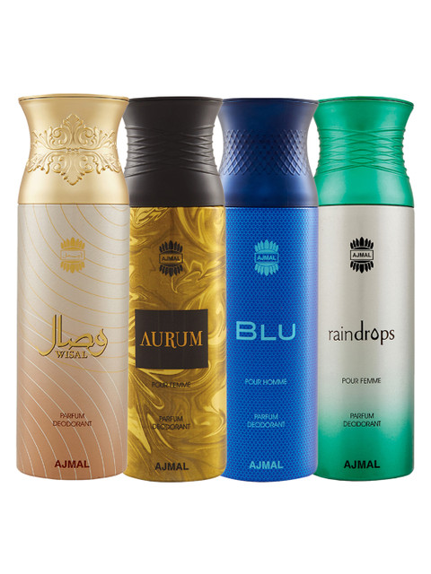 

Ajmal Women Set Of 4 Deodorant, Gold