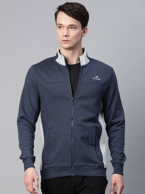 

Alcis Men Navy Blue Solid Front-Open Sweatshirt