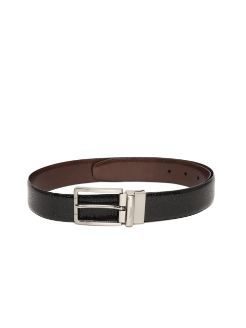 

Park Avenue Men Black & Coffee Brown Textured Reversible Leather Belt