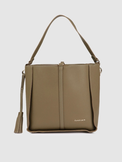 

Fastrack Olive Green Solid Hobo Bag