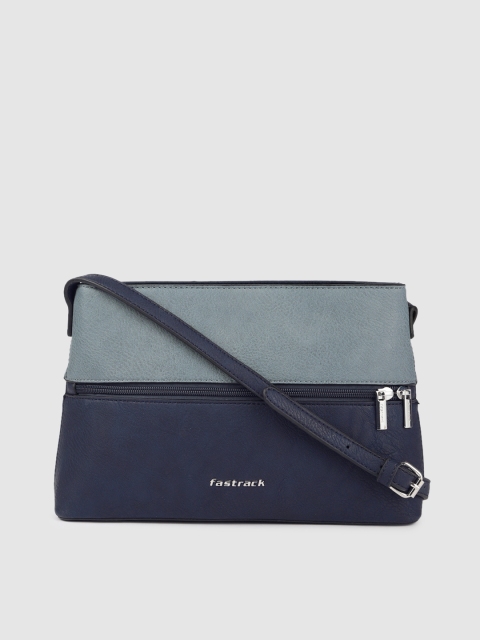 

Fastrack Navy Blue Colourblocked Sling Bag