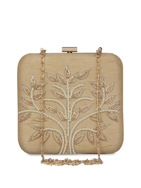 

Anekaant Beige Embellished Clutch