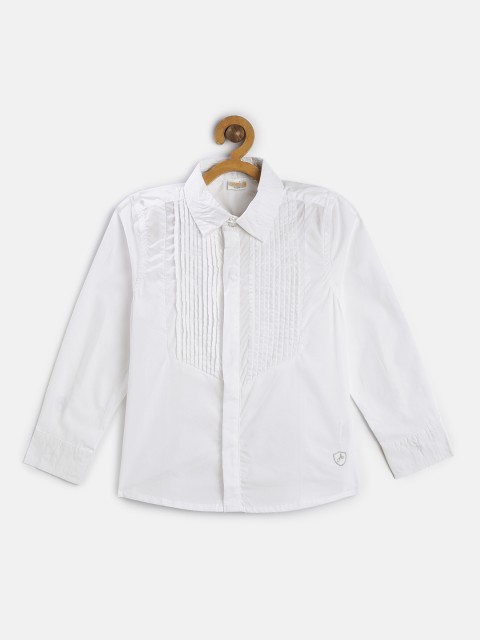 

Aomi Boys White Regular Fit Solid Casual Shirt