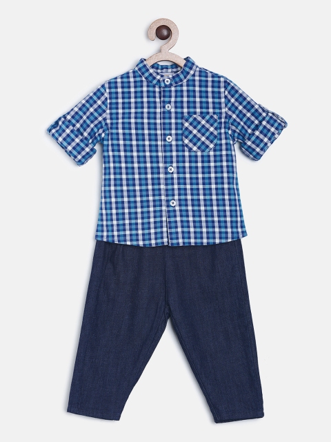 

Aomi Infant Boys Blue & White Checked Shirt with Trousers