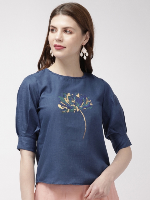 

pinwheel Women Blue Printed Regular Top