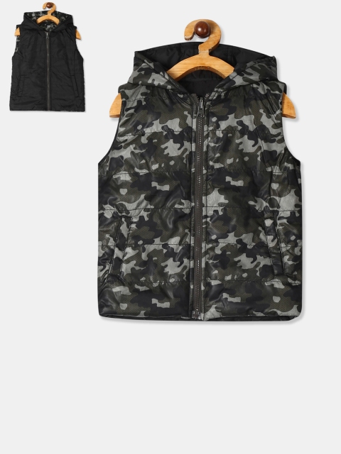 

Cherokee Boys Printed Reversible Padded Jacket Jacket, Black